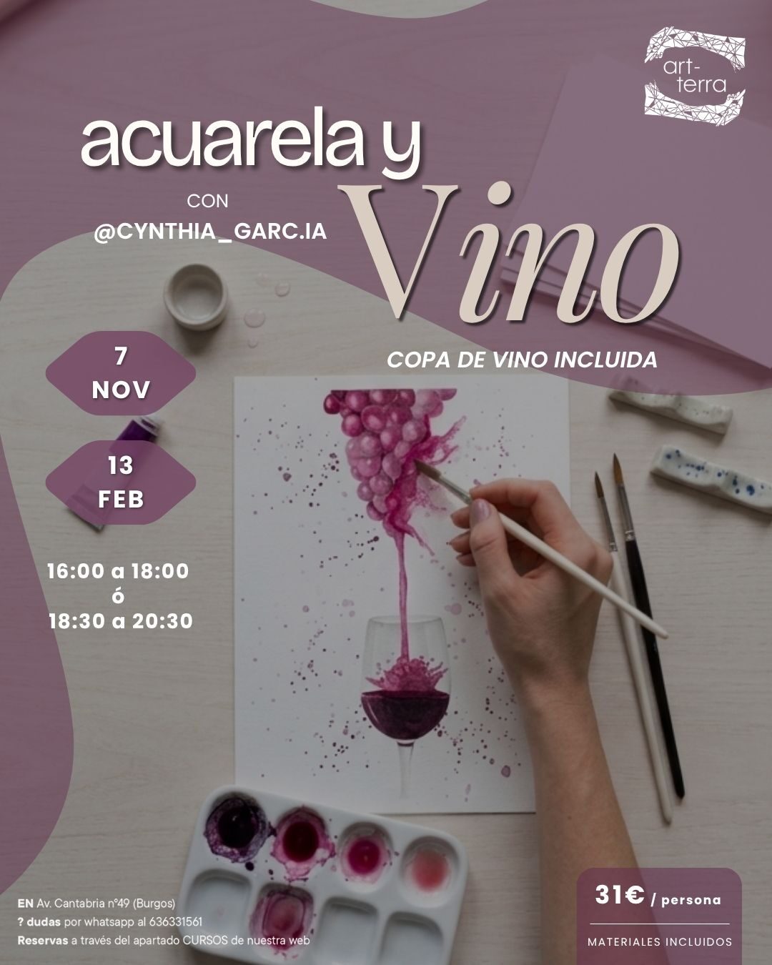Acuarela con vino