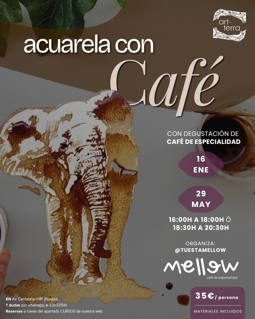 Acuarela con café